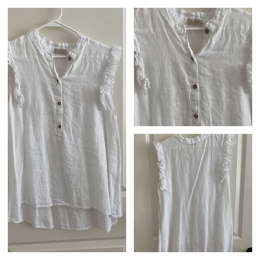 RUFFLE LINEN TOP